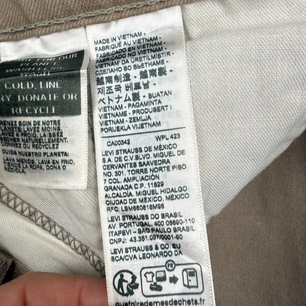 Levis 511 Slim Fit Pants Mens 33x32 Tan Khaki Stretch Cotton 04511-5878